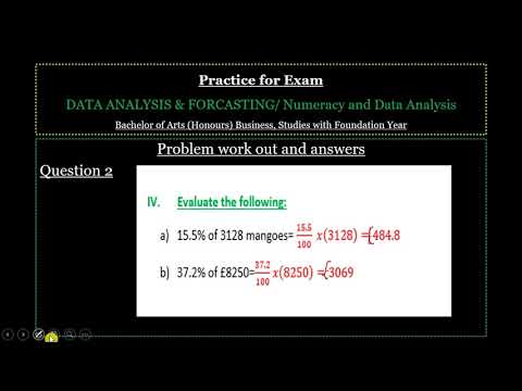 Numeracy , Data Analysis & FORCASTING (Past paper exam practice ,Questions & Answers)