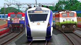 VANDE BHARAT OVERTAKE WAP4 LHB EXPRESS TRAIN | BUMPY RAILROAD | RAILWORKS SIMULATOR | NTG GAMING