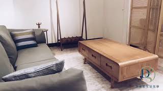 北歐風 實木茶几 圓弧邊角 收納 三抽屜 白臘木 客廳 小麥色