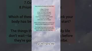 Daily Healing Checklist For Your cells/Important health tips#shorts