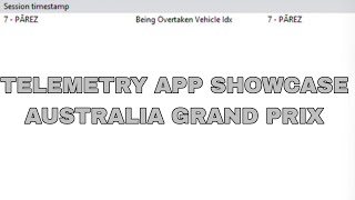 Telemetry App Fixing: Australia Grand Prix