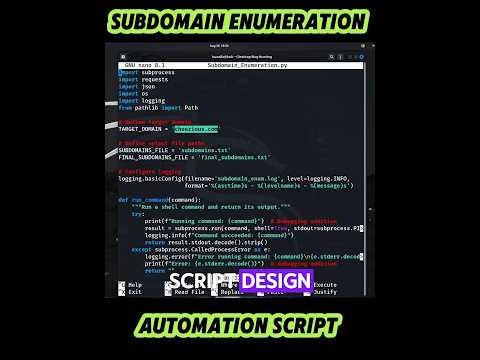 Automate Subdomain Enumeration with Python! 🔍 #Shorts #coding #kalilinux #linux #script