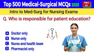 Top 500 medical and surgical nursing mcqs | medical and surgical nursing mcqs | all nursing mcqs