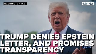 Trump denies writing Epstein birthday note amid new allegations and promise of transcript release