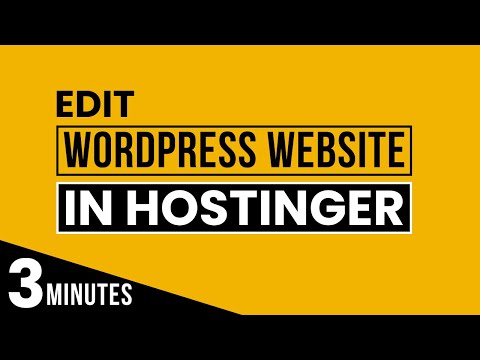 How To Edit Wordpress Website In Hostinger 2025 | Edit Hostinger Wordpress Website
