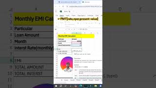PMT Formula in Excel | PMT Function in Excel#exceltricks #exceltips #excel #sorts #newexcel