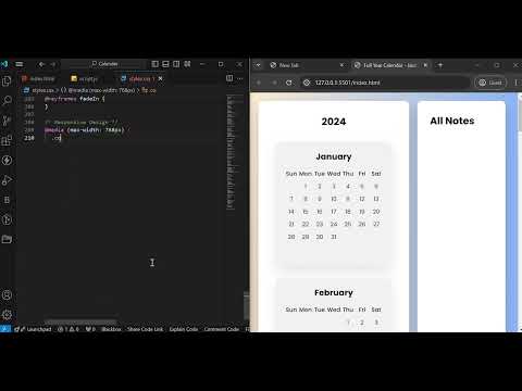 ASMR Coding: Build a Responsive Calendar with HTML, CSS & JavaScript | No Talking, Step-by-Step