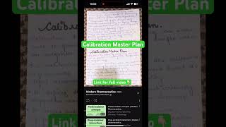 Calibration Master Plan #modernpharmaceutics #mpharm #bpharm