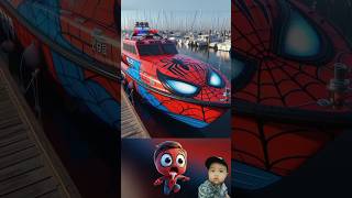 SUPERHERO BUT  Police Boat 🚨🛥️#superherotransformation #spiderman #shorts