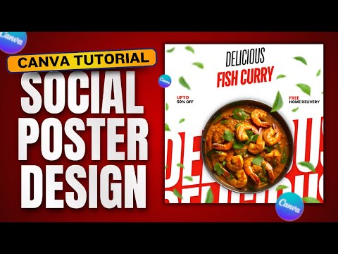 Social Food Poster Design Canva | Canva Tutorial | Digital Growth