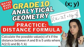 Analytical Geometry Grade 10: Distance formula PRACTICE