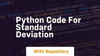 python code for standard deviation
