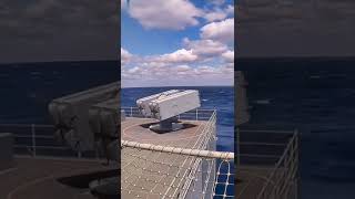 美国福特号航母“海麻雀”防空系统测试实拍#热点 #军事科技 #热门
