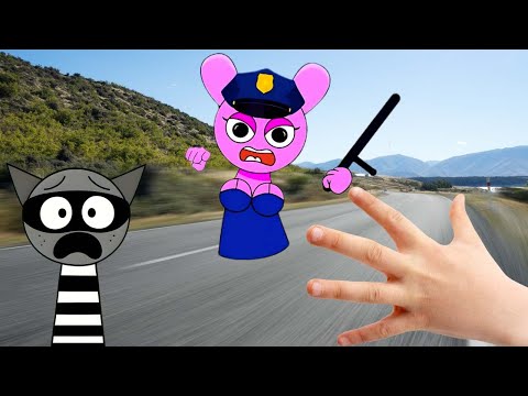 😱 OMG, PINKI police helped me chase the robber! Thrilling moment!👮‍♀️ (Real life Sprunki)
