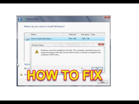 Windows Cannot Be Installed To This Disk This Computer Hardware May Not Support Booting To This Disk