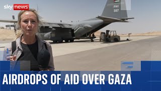 Sky News joins Gaza-bound aid planes on runway in Jordan
