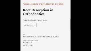 Root Resorption in Orthodontics | RTCL.TV