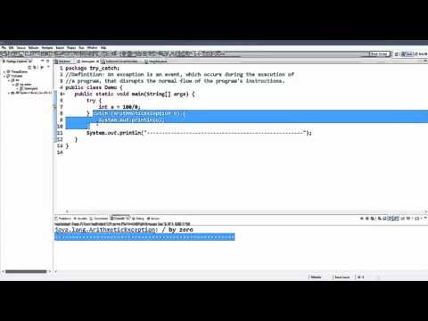Java Tutorial For Beginners 36   Catching and Handling Exceptions in Java using Try Catch Blocks