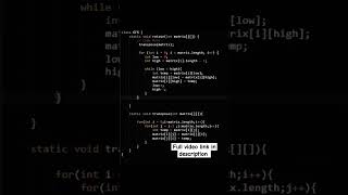 Rotate by 90 degree| gfg potd| 5-11-2024| gfg potd today| easy and simple solution | Transpose