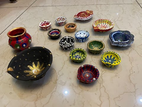 DIY PAINTED DIYAS HALL🪔 | Diwali 2022!! | Fun_with_Asita