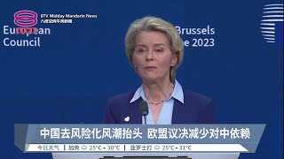 中国去风险化风潮抬头 欧盟议决减少对中依赖【2023.07.01 八度空间午间新闻】