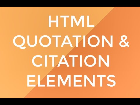 HTML Quotation and Citation Elements - 10 of 28