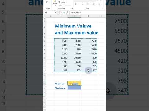 Excel quick tips | minimum and maximum #shorts