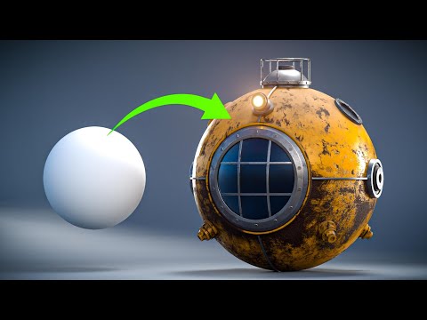 Retro submarine in Blender | speed art