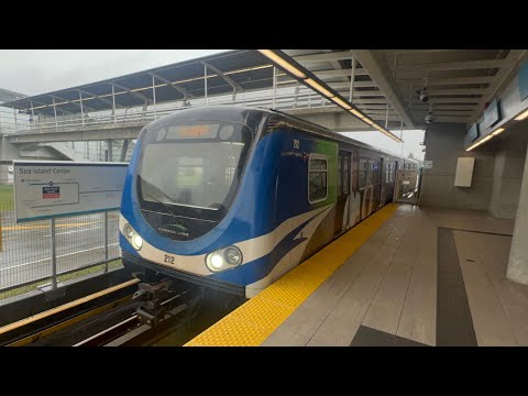 Vancouver SkyTrain Canada Line train at Sea Island Centre Station