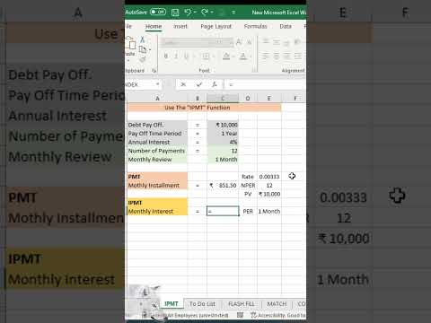 How to use The IPMT Function #excel #msoffice #function #microsoftoffice #shorts #short #tutorial