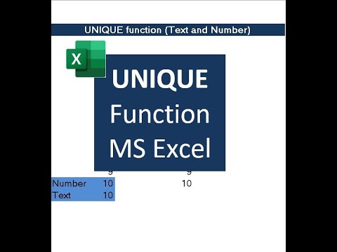 UNIQUE function in MS Excel - Number and Text