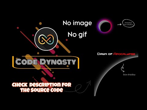 Dawn of Apocalypse Cover Picture Animation | Code in Mobile | HTML & CSS @codeDynasty-O95 #css