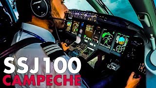 Piloting the SUKHOI SSJ100 into Campeche