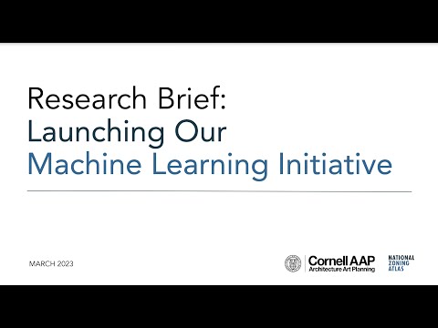 National Zoning Atlas Research Brief: Launching Our Machine Learning Initiative