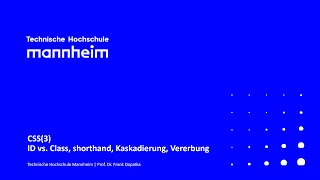 CSS: ID vs  Class, shorthand, Kaskadierung, Vererbung
