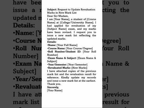 Application for adding revaluation marks to New mark list ₹shortS