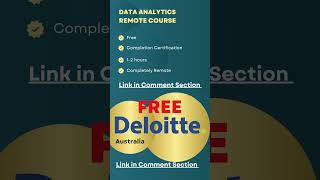Deloitte Australia - Data Analytics Course FREE   #jobs #internship #india #resume #college #study