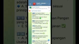 KUNCI JAWABAN Kursus Keamanan Pangan Siap Saji bagi Penjamah Pangan Angkatan 3 NILAI 100