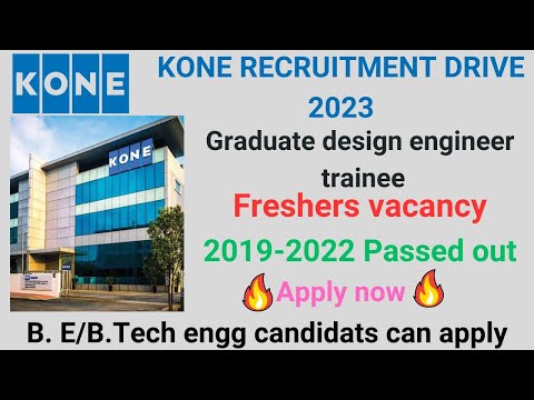 KONE Recruitment 2023- GET- Design I Fresher Jobs I Mechanical Jobs I Engineering Jobs