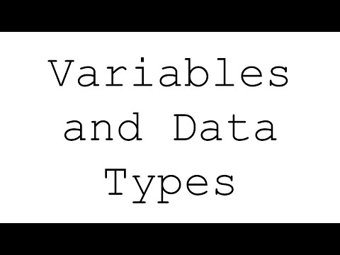 Variables and Data Types