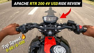 2025 TVS Apache RTR 200 4V Ride Review | USD Fork, Top Speed, Changes & Price