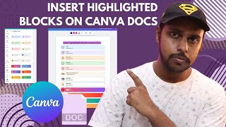 How to insert highlighted blocks on canva docs