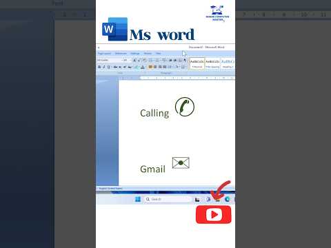 Calling or gmail symbol shortcut keys #msword #microsoftoffice #shortcutkeys #viralvideo #computer