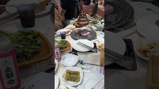 韓國釜山烤肉吃到飽 明倫進士食堂 Busan BBQ all you can eat #同畫世界客製出生體重熊
