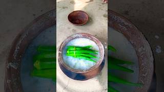 Traditional Clay Pot Rice with Boiled Bhindi & potato #shorts #bhartarecipe #cooking #recipe
