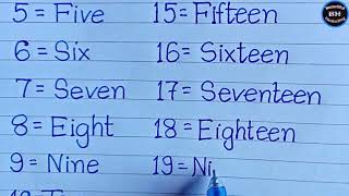 Numbers writing 1-20|| one two three writing||Handwriting practice