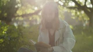 No Copyright Woman, Reading, Book, Trees  Stock Footage