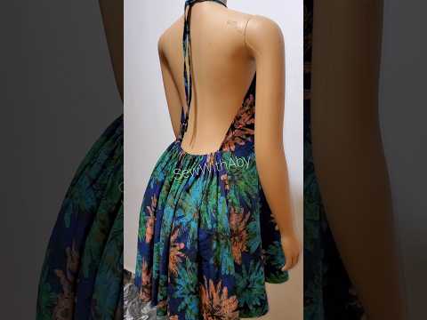 Backless Halter Neck Dress.Seen this tutorial yet?   #diy #fashion #trendy