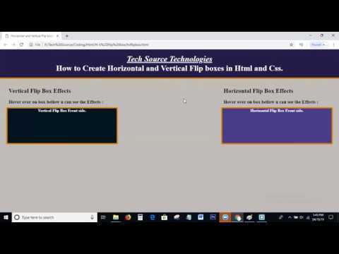 How to Create Horizontal and Vertical Flip boxes Using Html and Css | Flip box in html and Css