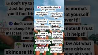 Middle school tips!! 🤭💗🫶🛼🌊☀️⚡️🍉🌸🌴🐆🧿🐚🦈 #preppy #tips #middleschool